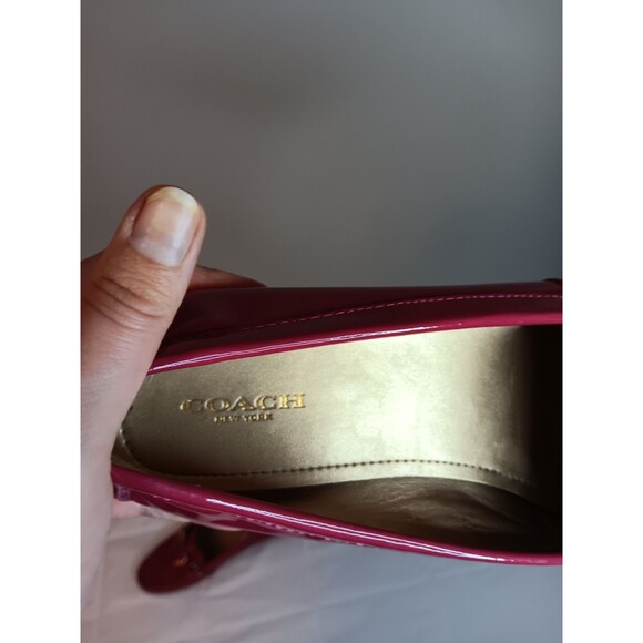 Coach Flynn Patent Leather Loafer Shoe Sz 9.5 B Hot Pink - Picture 5 of 7